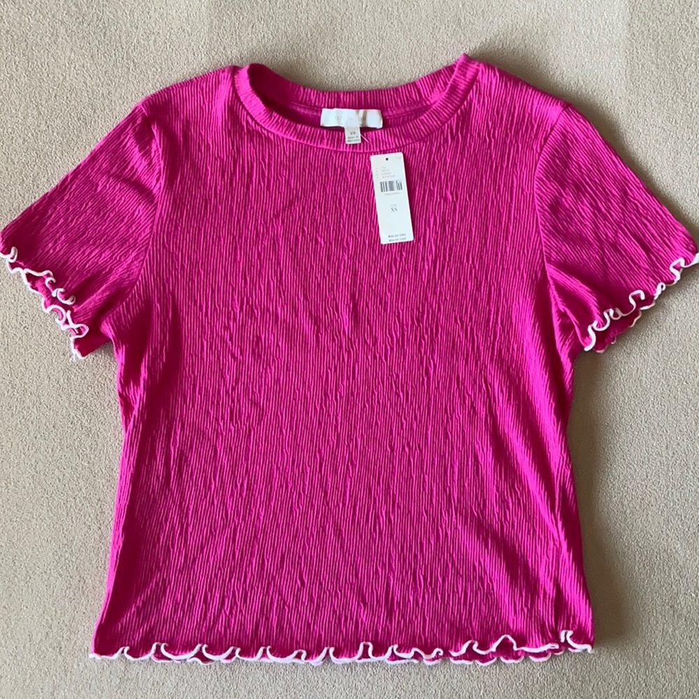 Anthropologie - Eri + Ali pink short sleeve top